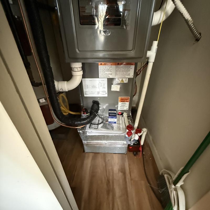 Gas furnace with new ductwork and piping installed Gas furnace with new ductwork and piping installed