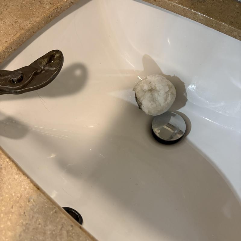 Toilet trap blockage cotton ball removed with pliers Toilet trap blockage cotton ball removed with pliers