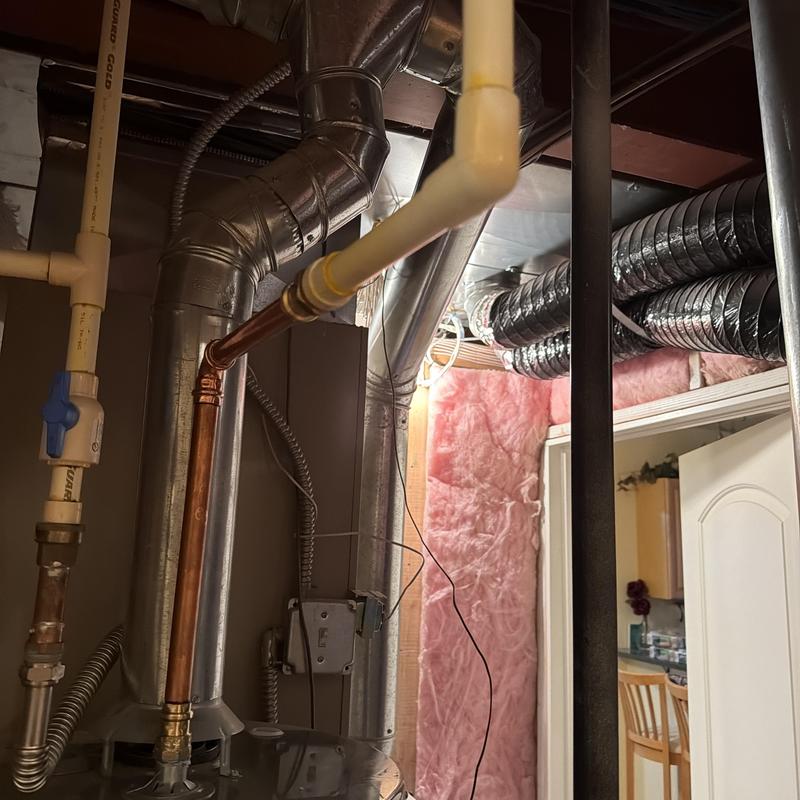 CPVC water pipe replacement at water heater system