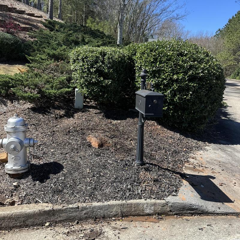 Water main line at meter near mailbox and fire hydrant