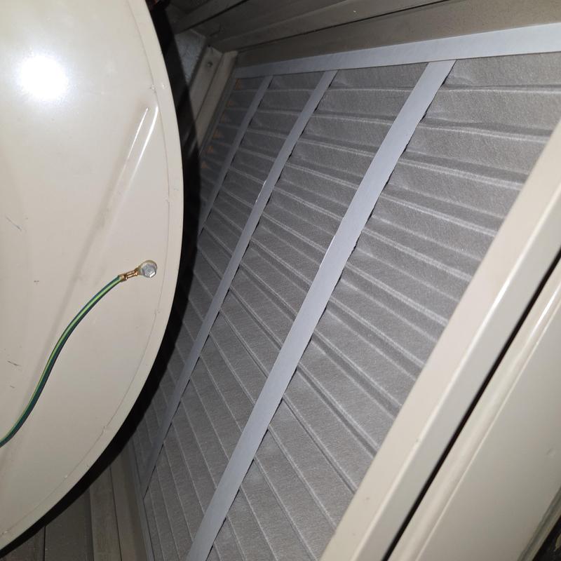 Air handler cabinent and filter inside HVAC system