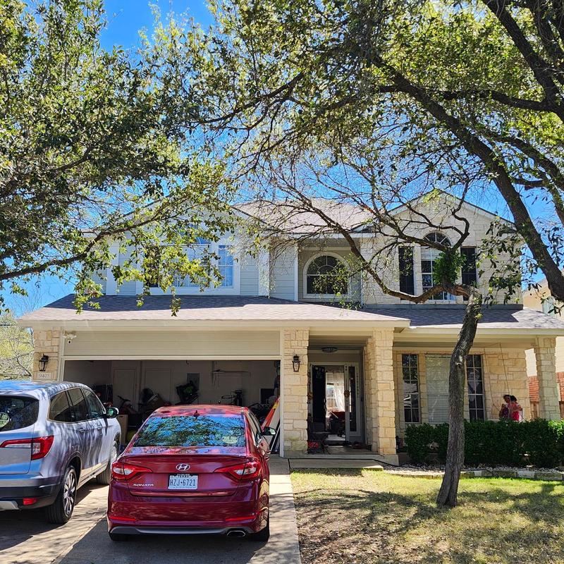 Roof shingles inspection on two-story house in Brushy Creek Roof shingles inspection on two-story house in Brushy Creek
