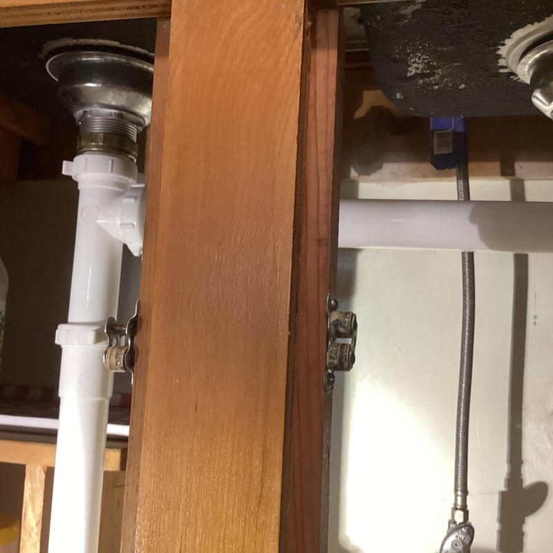 Kitchen sink and washing machine drain plumbing installation