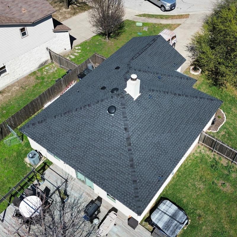 GAF Timberline HDZ charcoal shingles with ridge vent GAF Timberline HDZ charcoal shingles with ridge vent