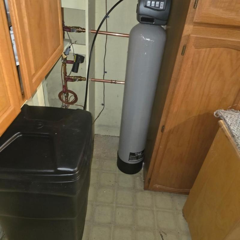 Sterling water softener system with control valve installation