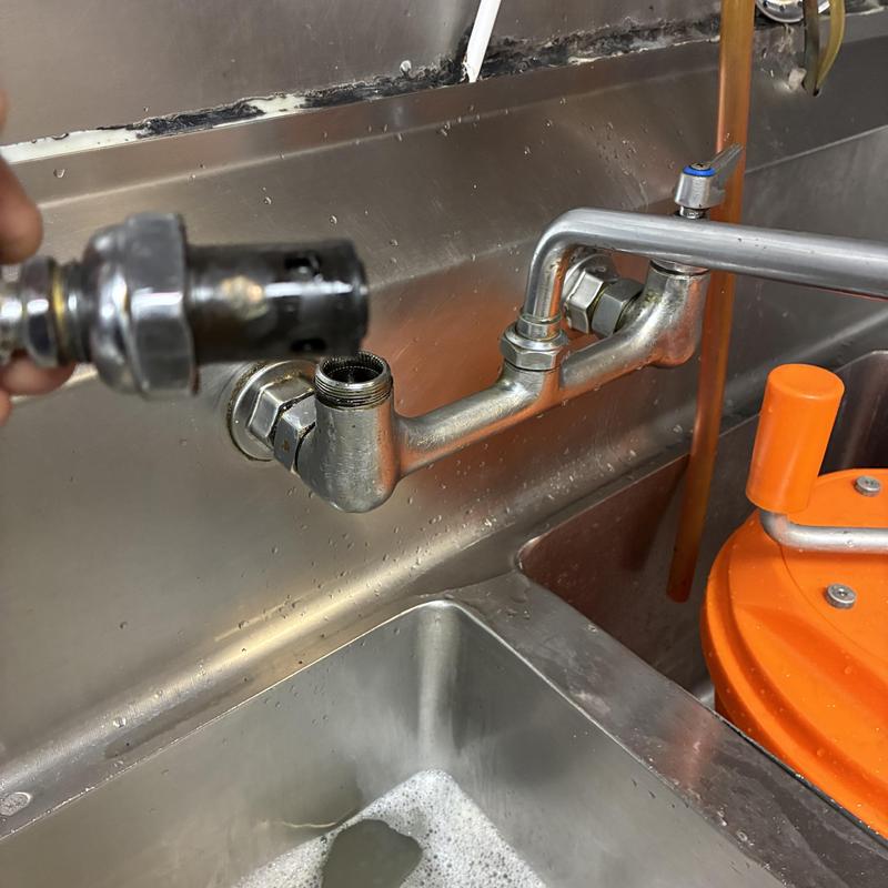 Kitchen faucet stem replacement with removed stem