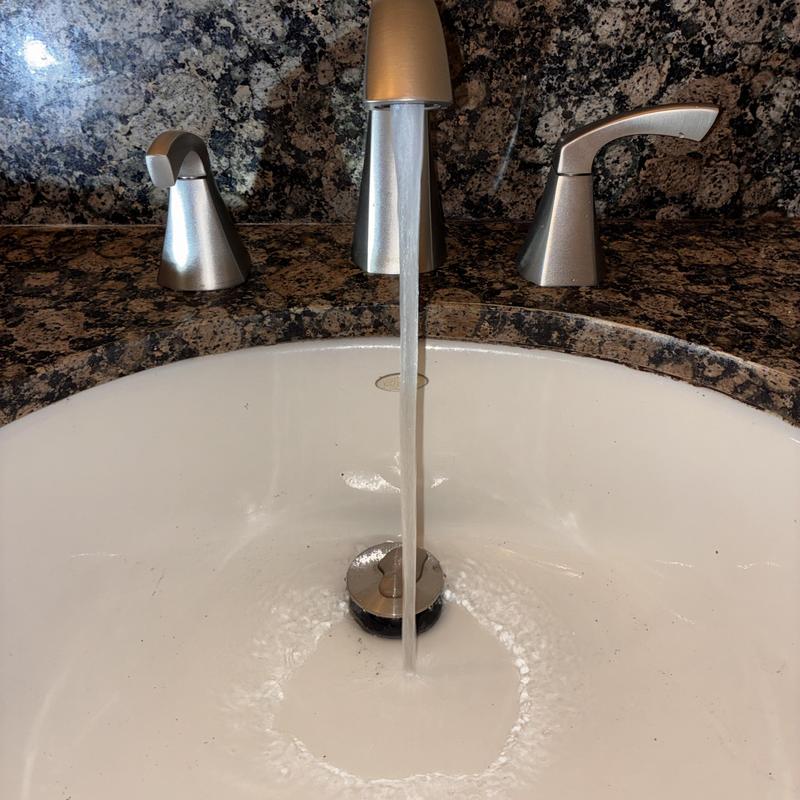 Widespread basin faucet and drain replacement with flow