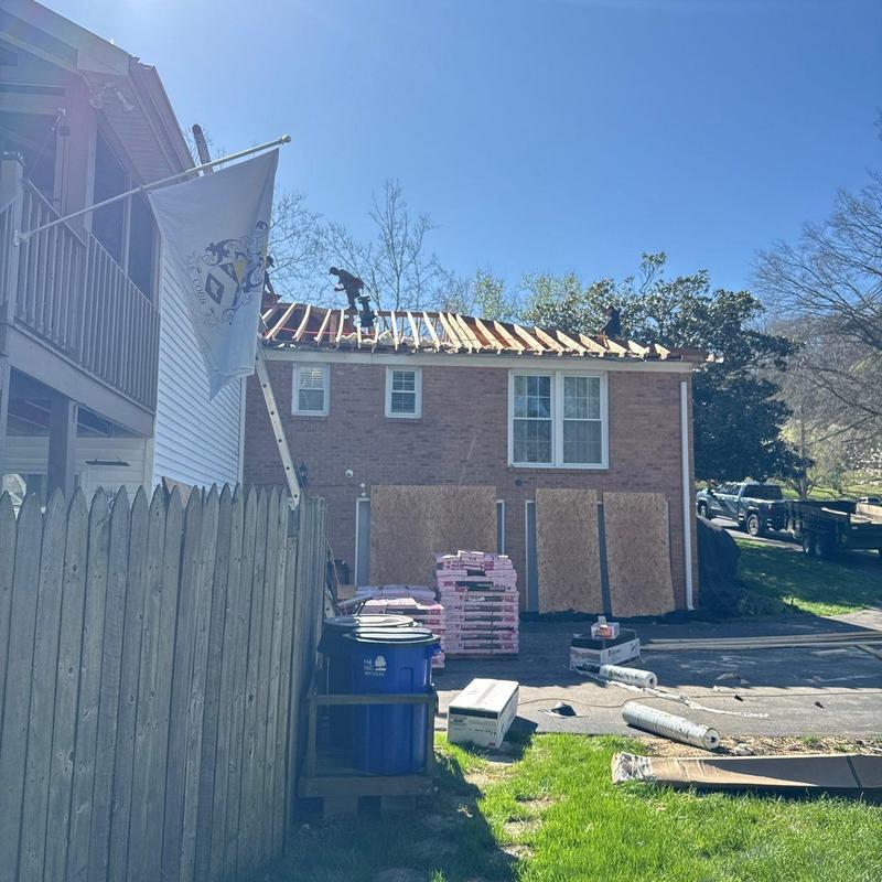 Roof rafters replaced during storm damage repair