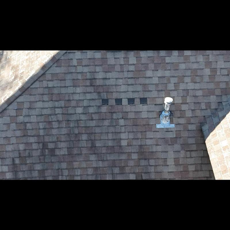 Roof shingles with vent pipe and vent openings inspection