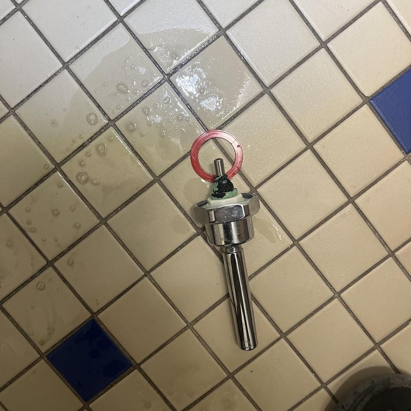 Vacuum breaker with handle on tiled floor