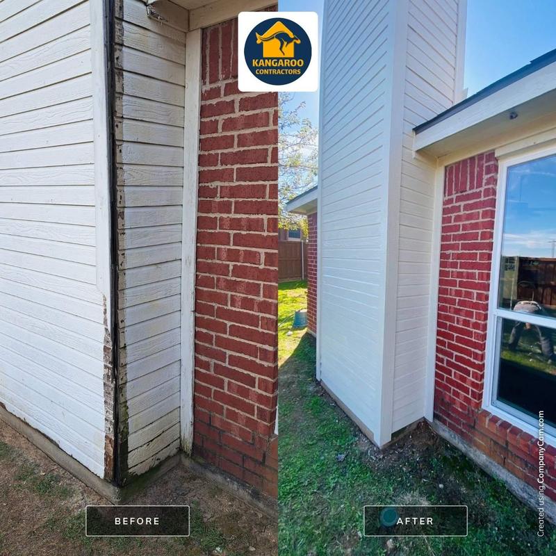 Chimney chase siding and trim replacement before and after Chimney chase siding and trim replacement before and after