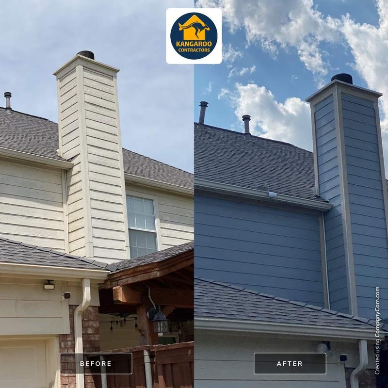 Chimney siding replacement with new flashing and trim Chimney siding replacement with new flashing and trim