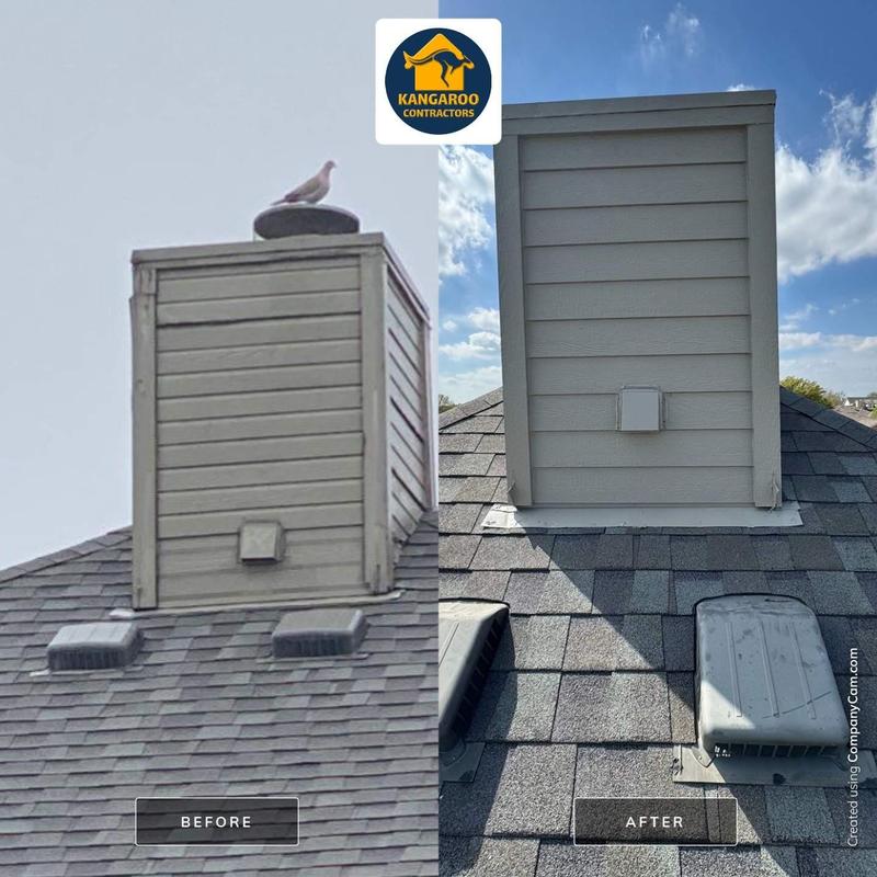 Chimney siding and trim replacement with vent cover Chimney siding and trim replacement with vent cover