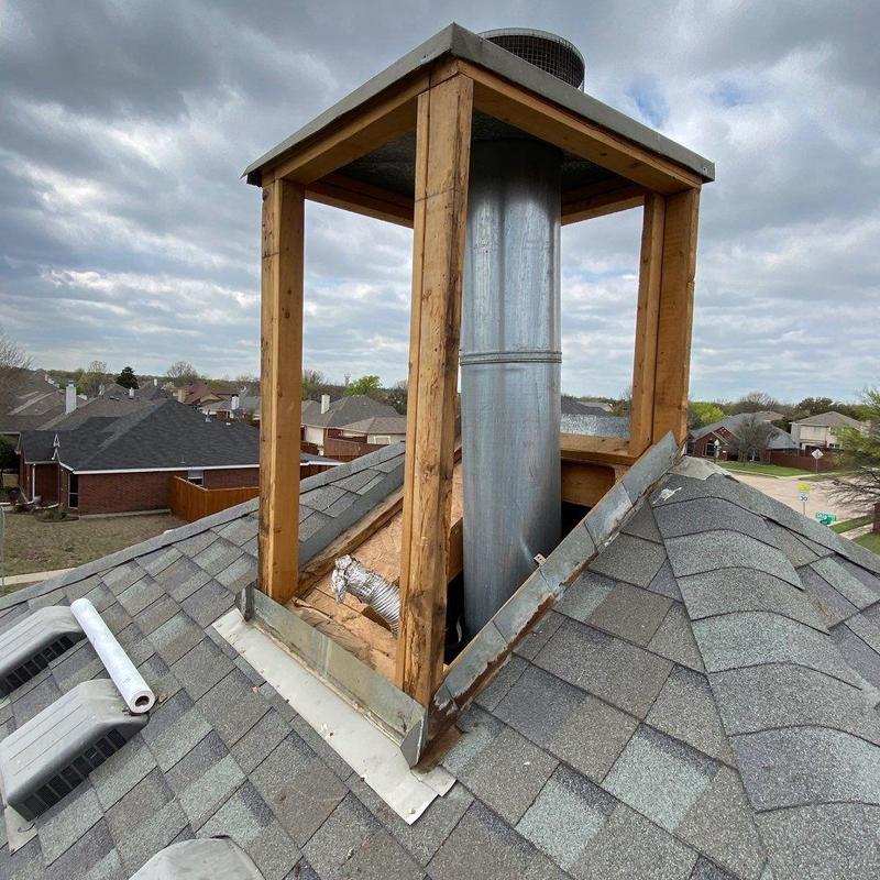 Chimney siding and trim with vent cover installation Chimney siding and trim with vent cover installation