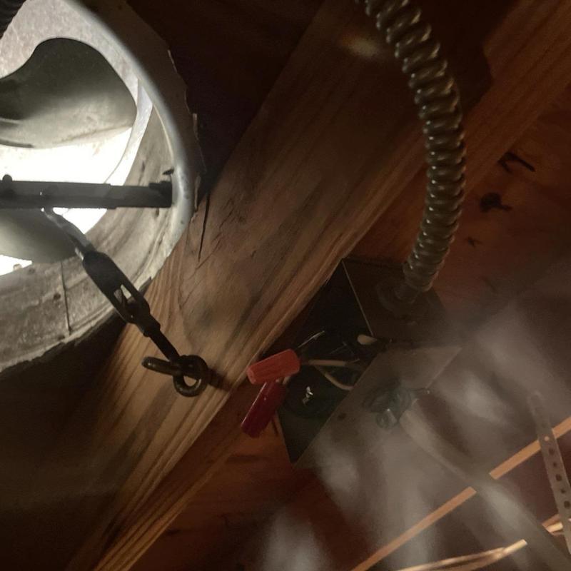 Roof turbine vent and attic wiring connections