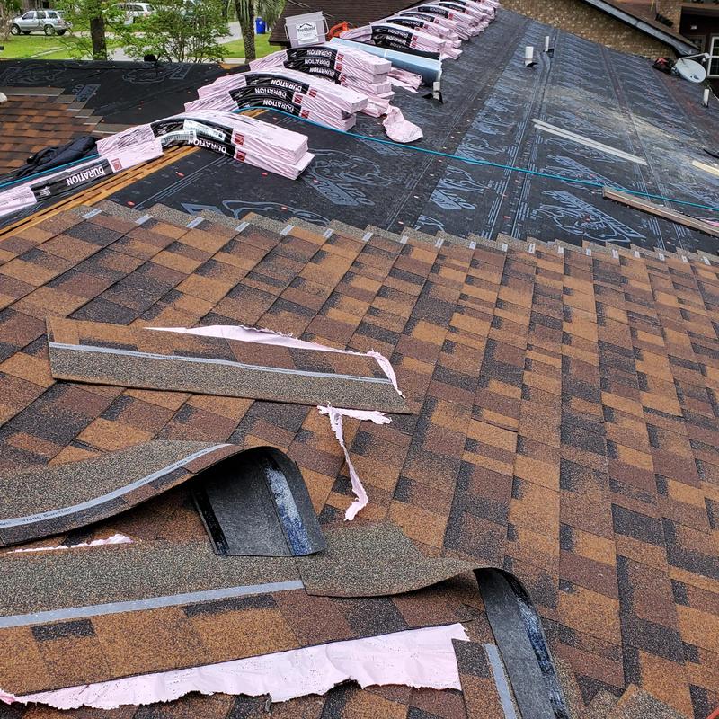 Owens Corning Brownwood roofing shingles installation