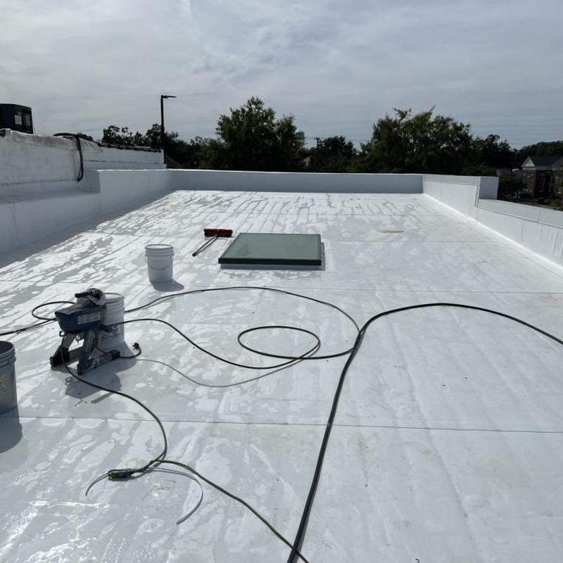 .60 TPO roofing system installation on commercial flat roof .60 TPO roofing system installation on commercial flat roof