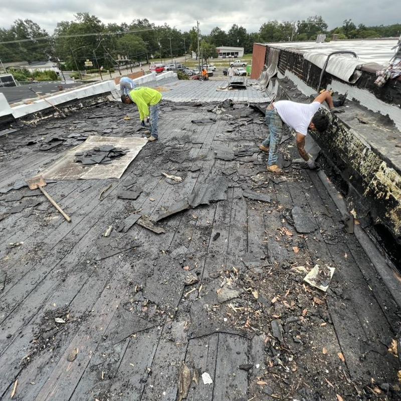 Metal roofing removal and wall waterproofing work Metal roofing removal and wall waterproofing work