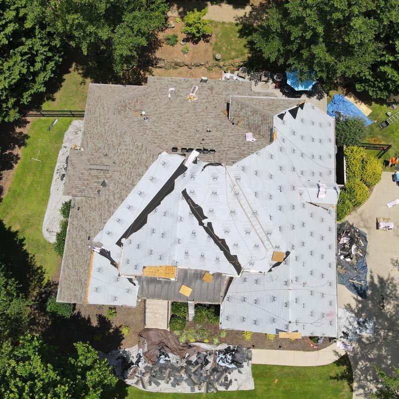 Owens Corning Duration Driftwood roof installation progress