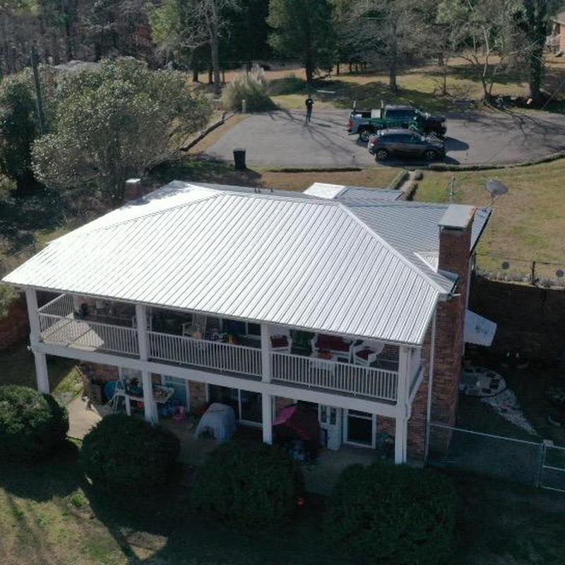 Galvalume metal roof panels on residential home