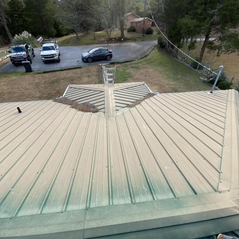 Galvalume metal roofing panels with debris buildup