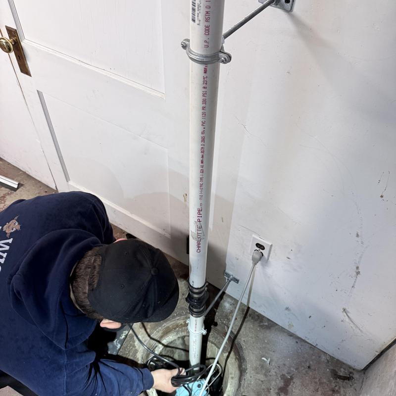 Sump pump replacement with new PVC drain pipe Sump pump replacement with new PVC drain pipe