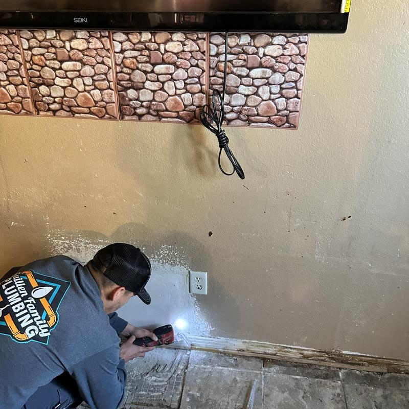 Copper manifold access for slab leak repair