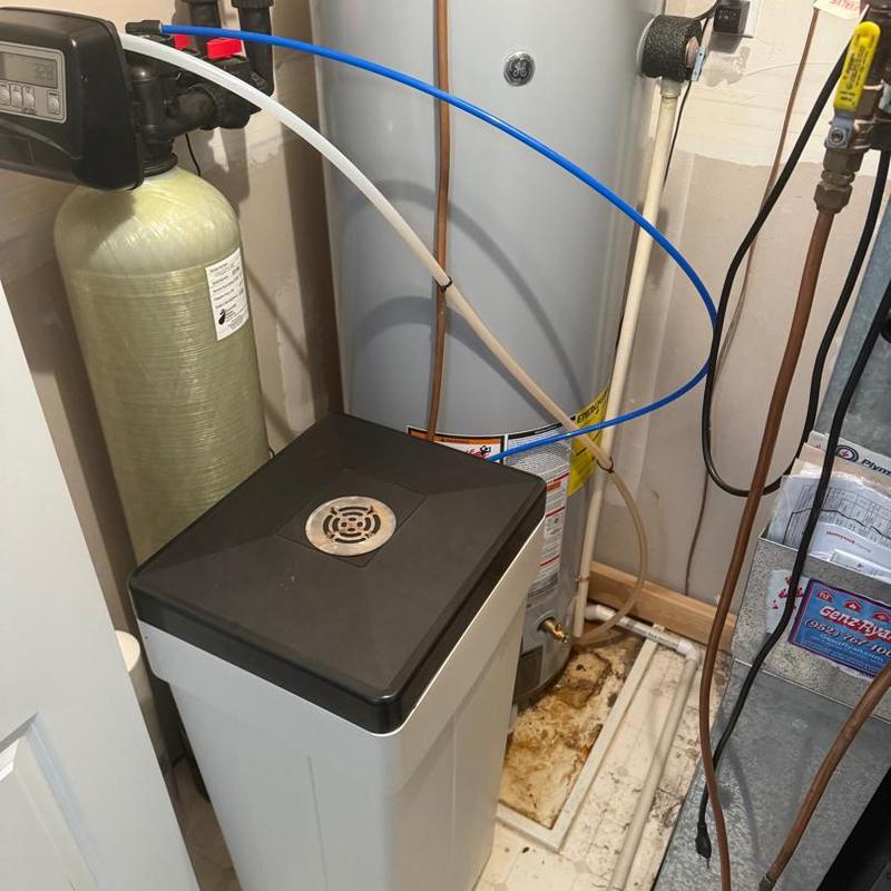 Whole home water filtration system next to water heater
