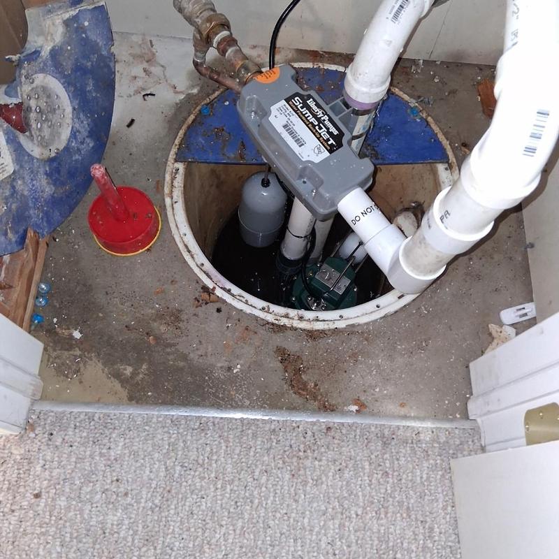 Sump pump system with backup float switch installation