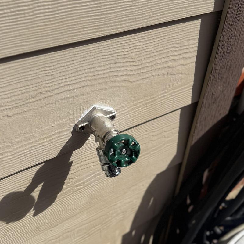 Hose bib replacement after freeze break, wall mount