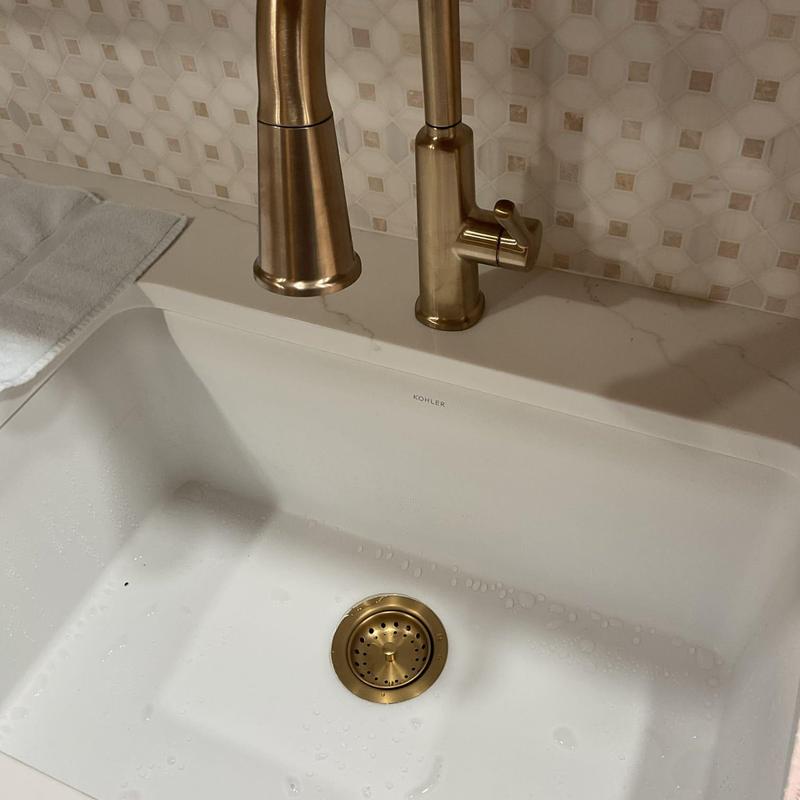 Kitchen sink and brass faucet installation in Stuart, FL