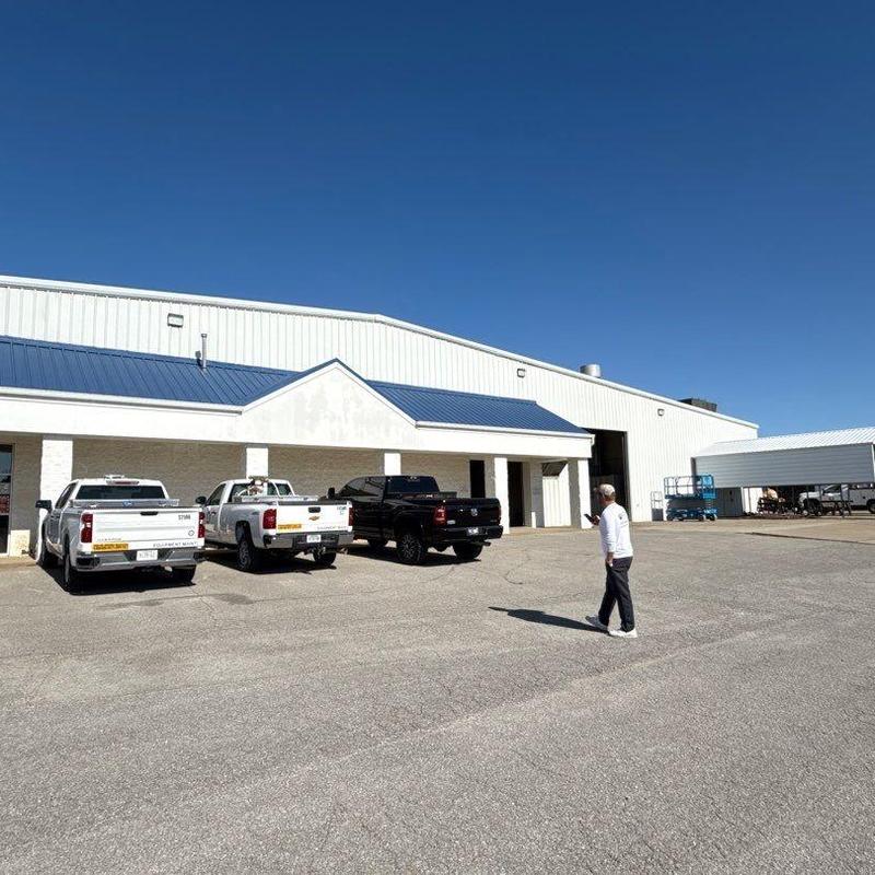 Metal roof panels on commercial building inspection