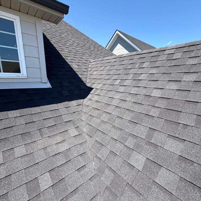 Architectural shingle roof slopes with hail damage inspection