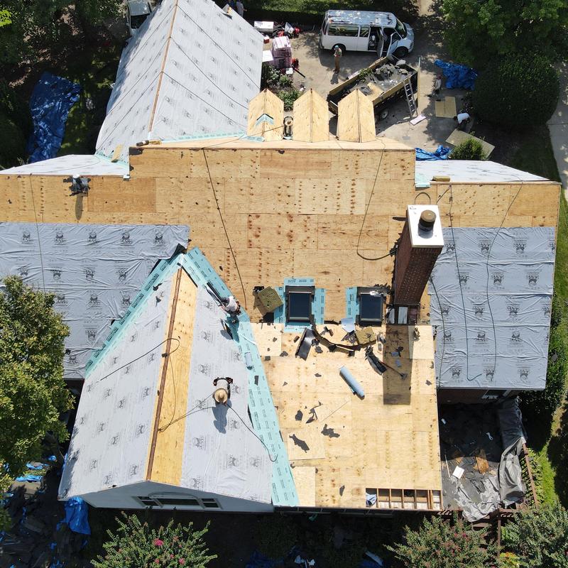 Owens Corning Duration Williamsburg Gray roof decking installation Owens Corning Duration Williamsburg Gray roof decking installation