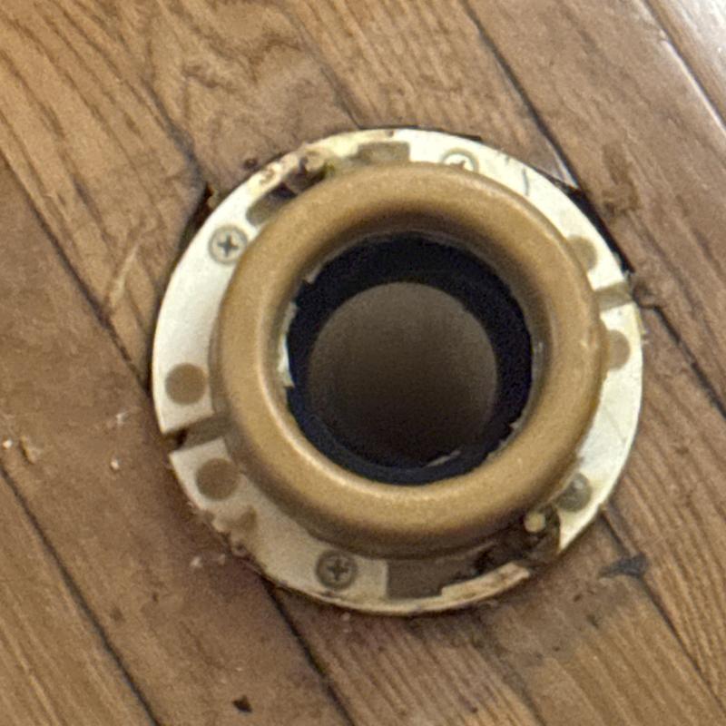 Kohler toilet flange on hardwood floor