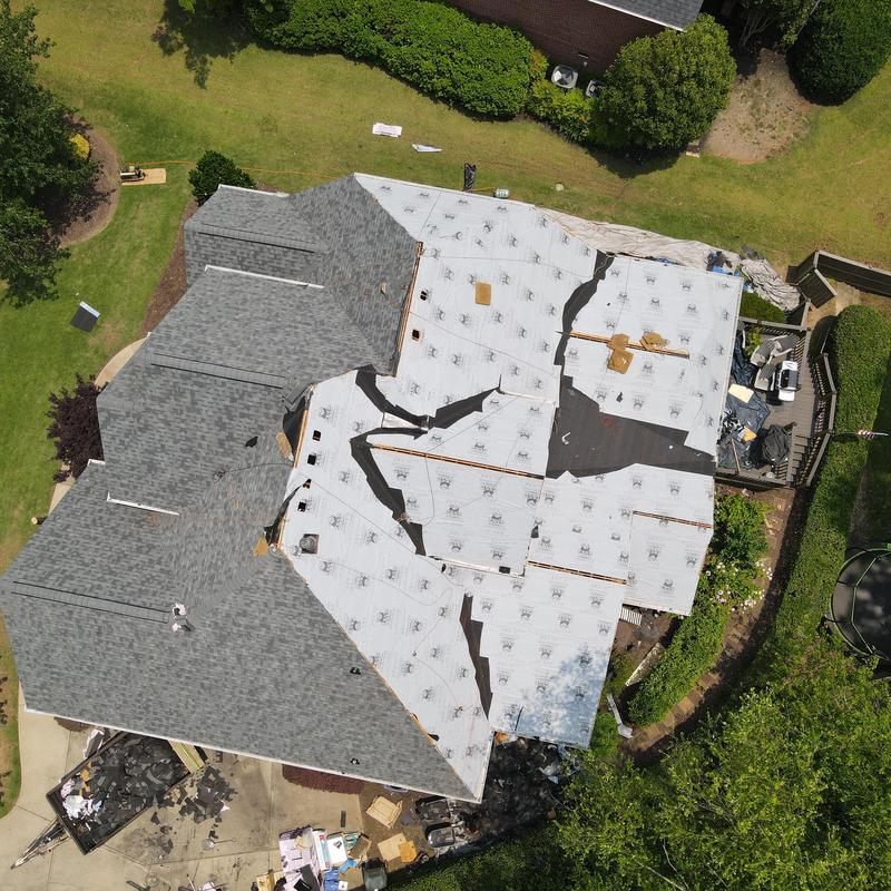 Owens Corning Duration Estate Gray roof installation Owens Corning Duration Estate Gray roof installation