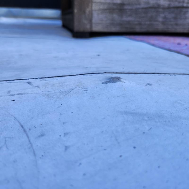 TPO roofing soft insulation board collapse on patio TPO roofing soft insulation board collapse on patio