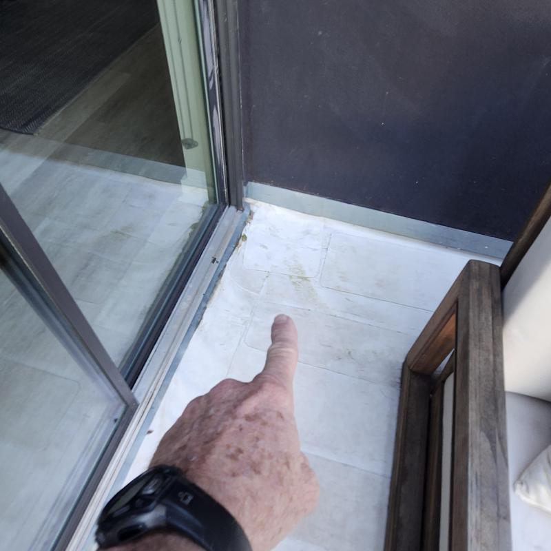 TPO roofing membrane on covered patio corner TPO roofing membrane on covered patio corner