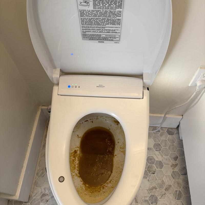 Toilet bowl with heavy stain and residue buildup