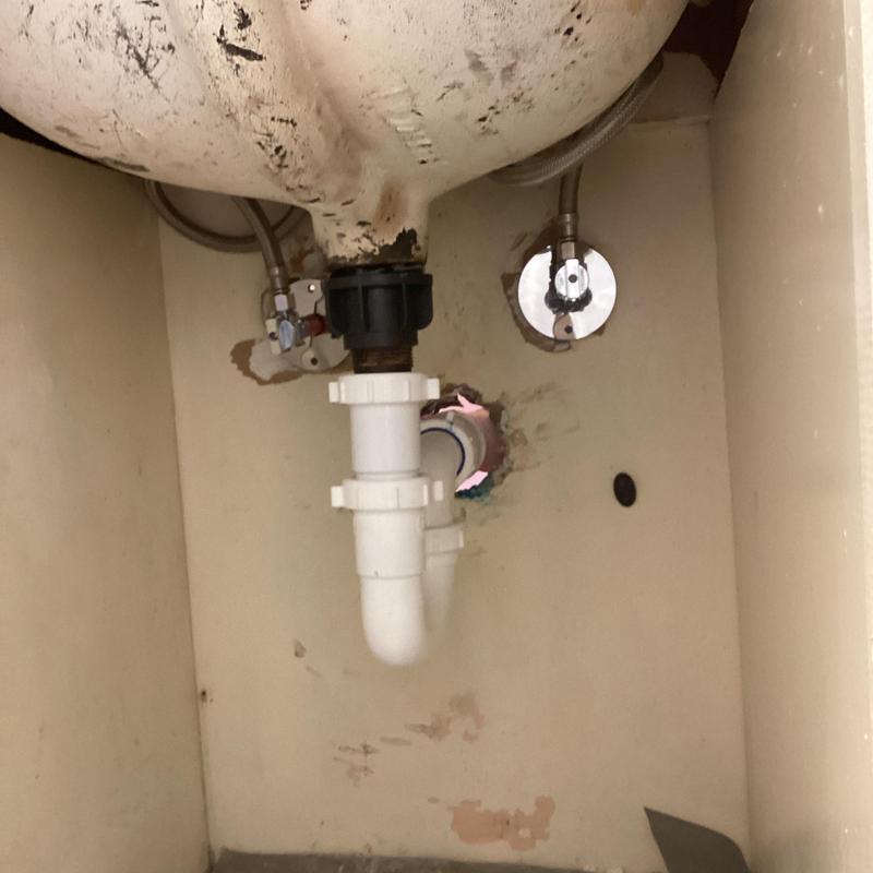 Vanity sink PVC drain and supply line replacement