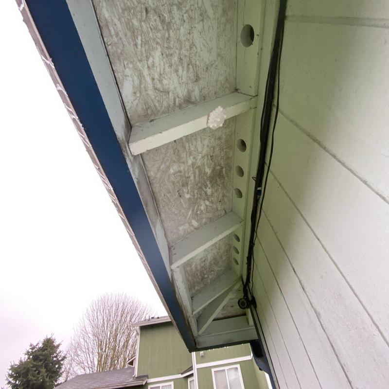 Roof soffit and fascia with wiring inspection