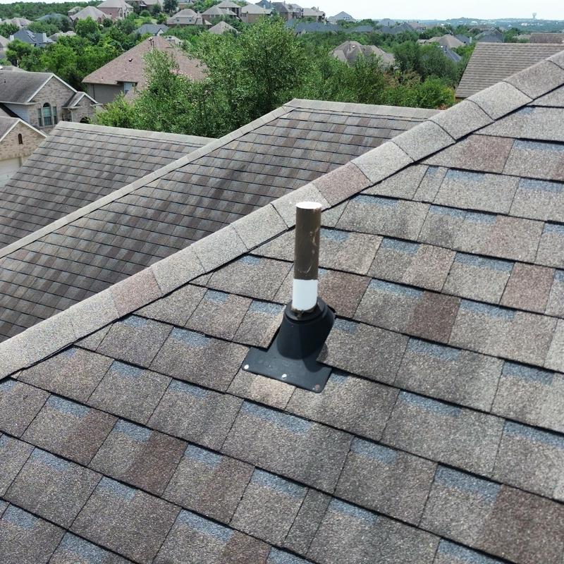 Roof plumbing boot with painted pipe and sealed flashing
