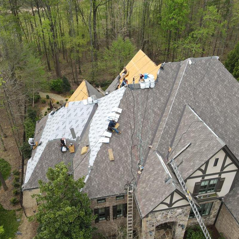 Certainteed Presidential shingles roof replacement in progress Certainteed Presidential shingles roof replacement in progress