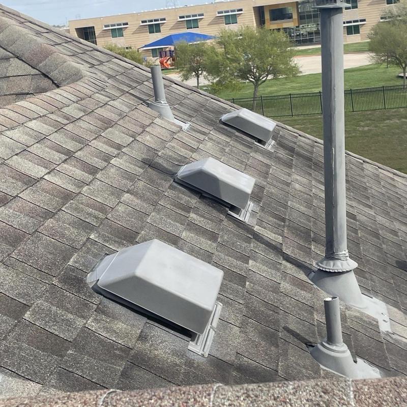 Roof vent flashing on shingle roof in Alvin, TX