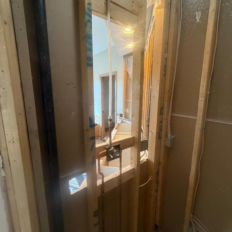 Shower plumbing rough-in with valve installation