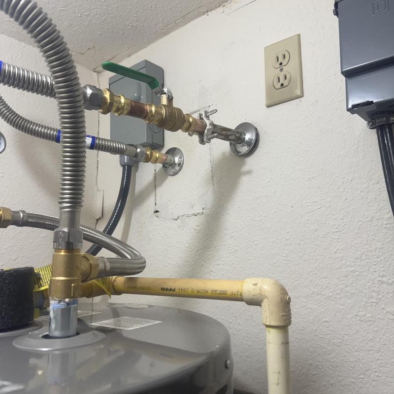 50-gallon electric water heater with ball valve installation