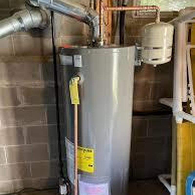 50 gallon Bradford White water heater with pipes