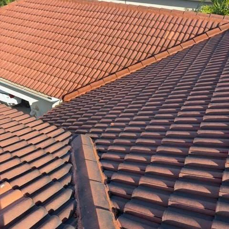 Concrete tile roof with valley and ridge tiles in Cape Coral