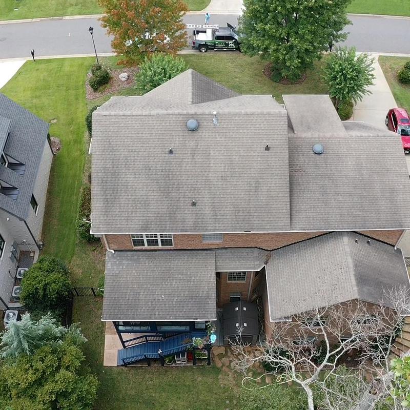 Duration Onyx Black shingle roof installation overhead view