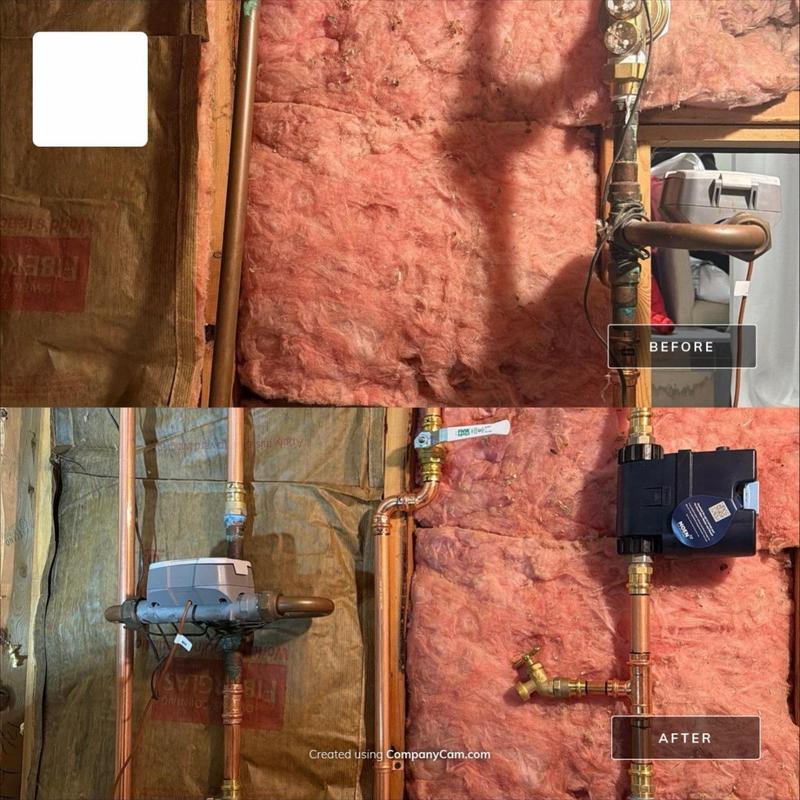 CPVC water heater piping before and after replacement